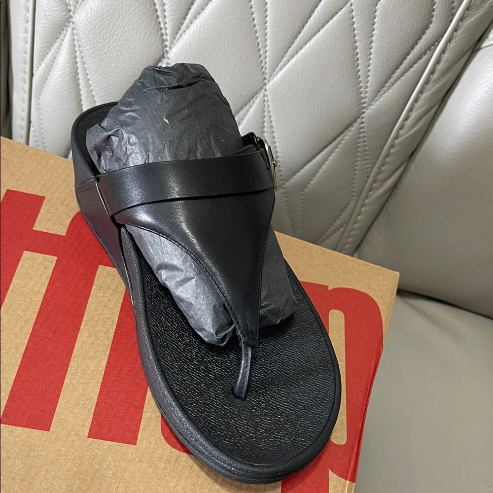 FitFlop Lulu Adjustable Thong Sandal - Black - Picture 6 of 10